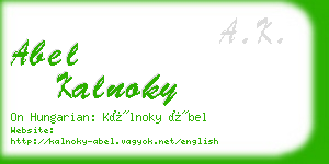 abel kalnoky business card